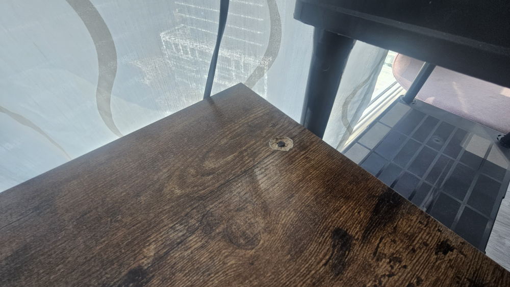 Rustic brown home-office desk with black metal legs - photo 3