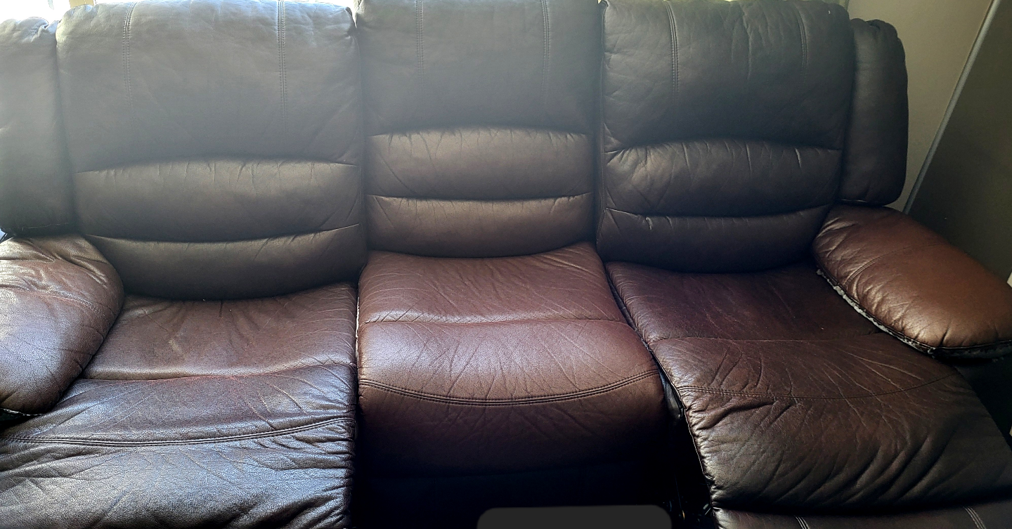 Reclining Leather Sofa - photo 2