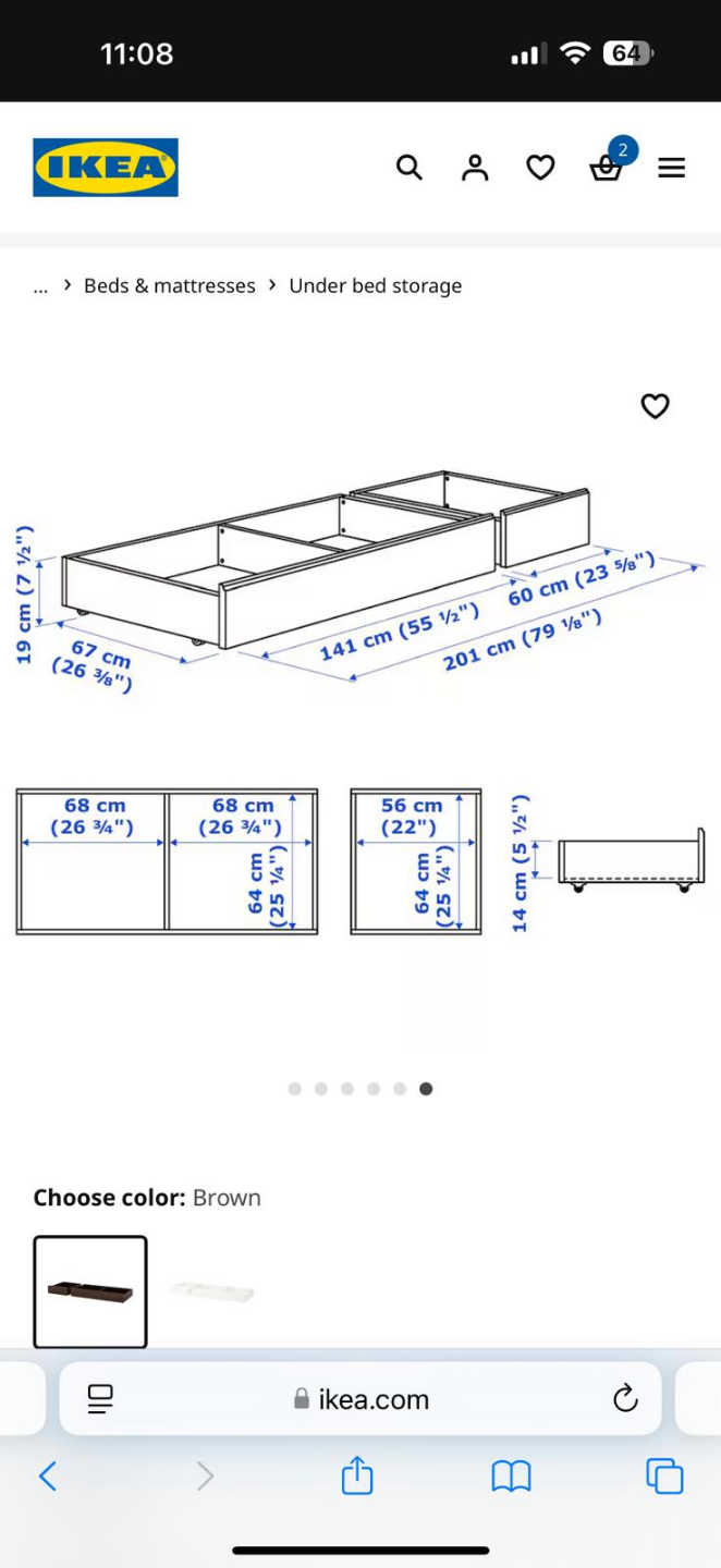 IKEA MALM Under Bed Storage Box - Brown - photo 5