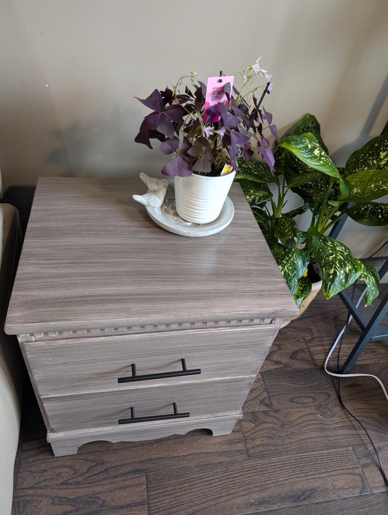 Two-Drawer Nightstand - Distressed Grey Finish 💚 - photo 3