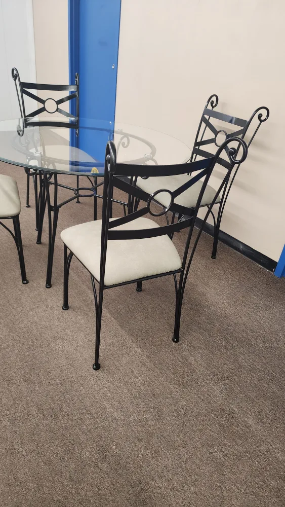 Glass-top dining table set with four chairs image indicator(2)