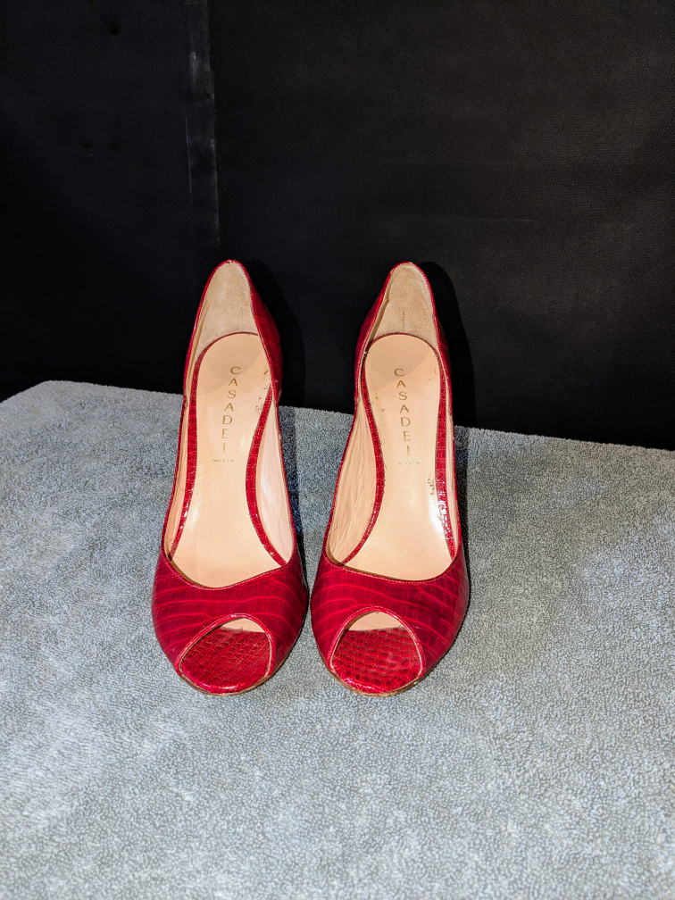 Casadei Red Peep-Toe Heels size 10