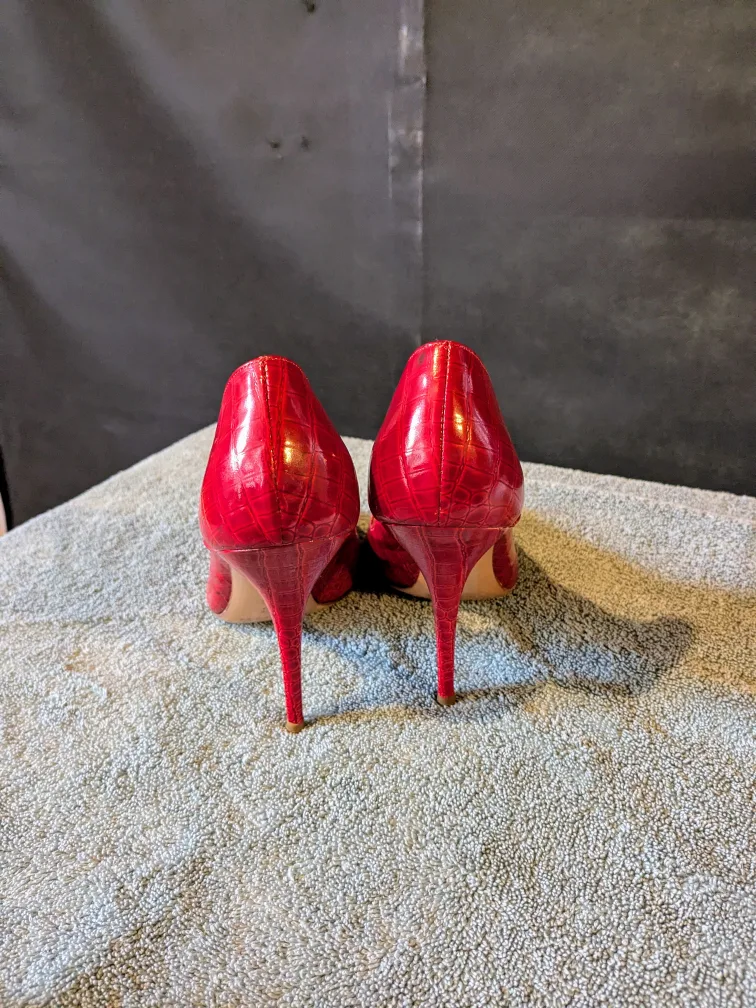 Casadei Red Peep-Toe Heels size 10 image indicator(2)