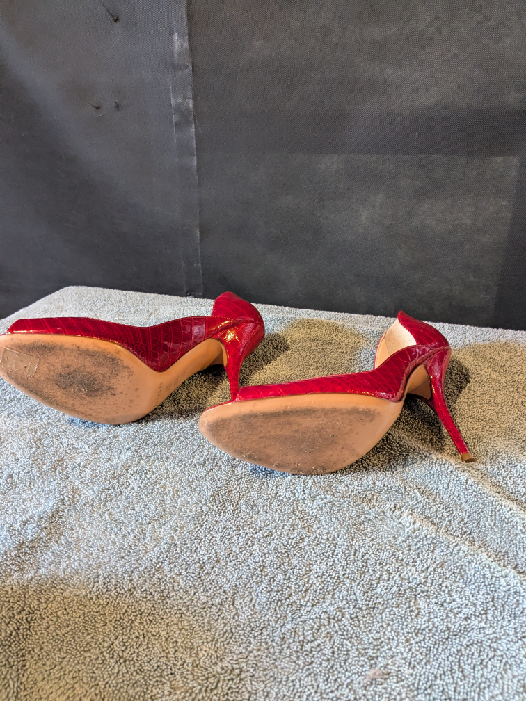 Casadei Red Peep-Toe Heels size 10 - photo 4