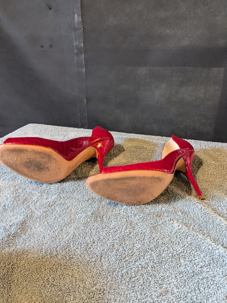 Casadei Red Peep-Toe Heels size 10 image indicator(4)