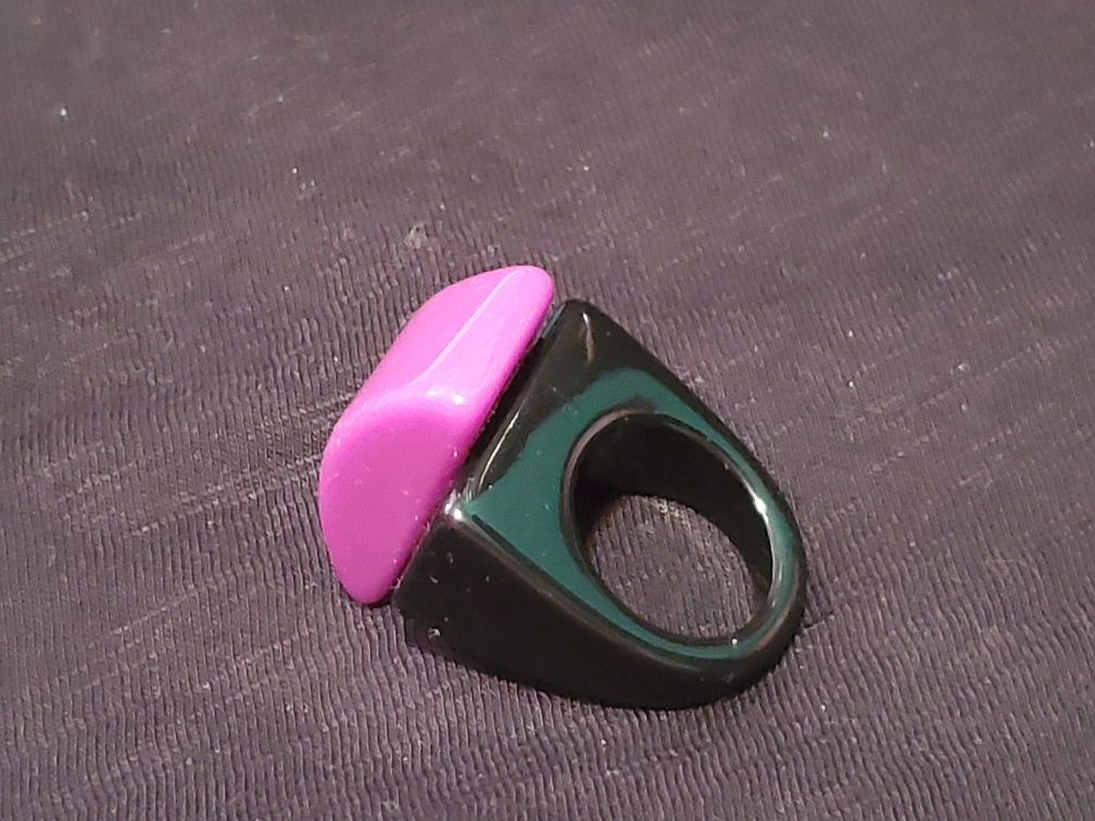 Unique Two-Tone Purple & Black Statement Ring