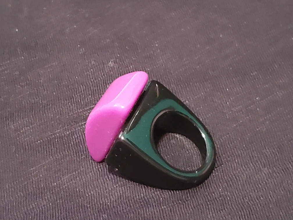 Unique Two-Tone Purple & Black Statement Ring thumbnail