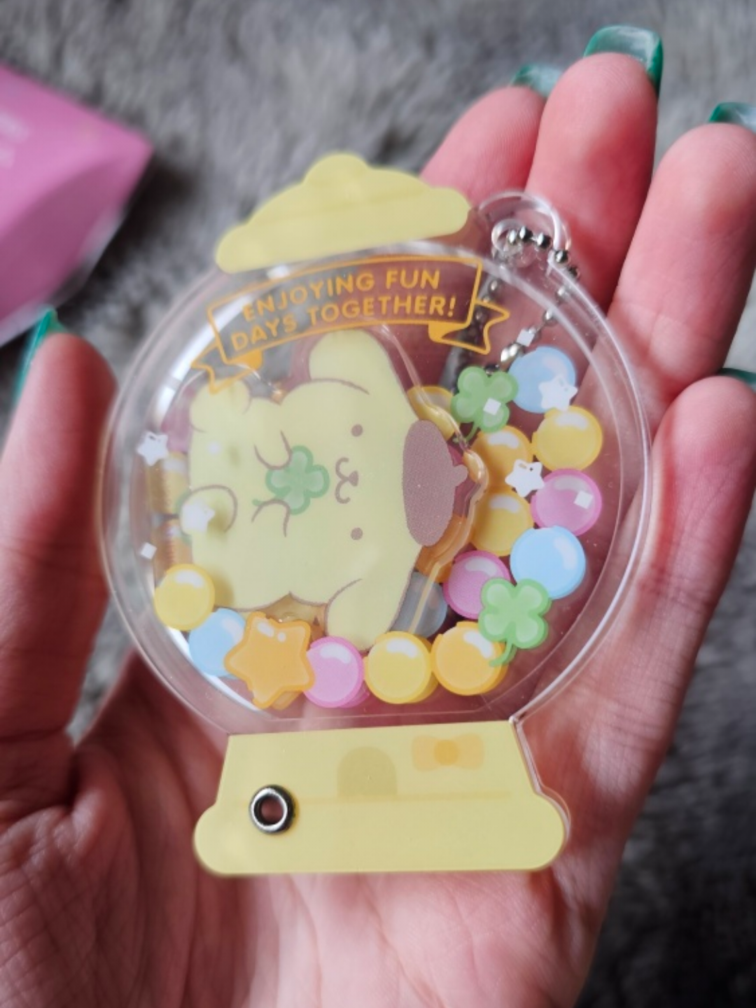 Sanrio Purin Gumball Machine Keychain; hello kitty