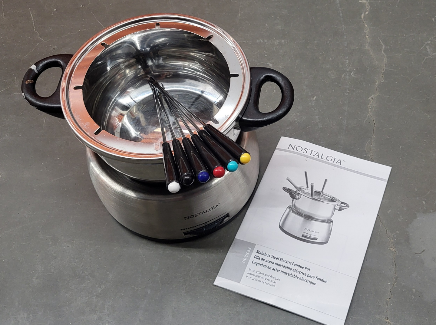 Nostalgia Stainless Steel Electric Fondue Pot