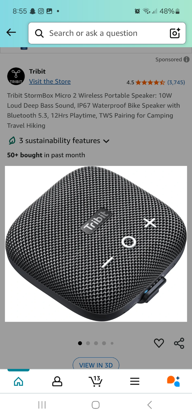 Tribit Stormbox Micro 2 Portable Wireless Speaker - Black