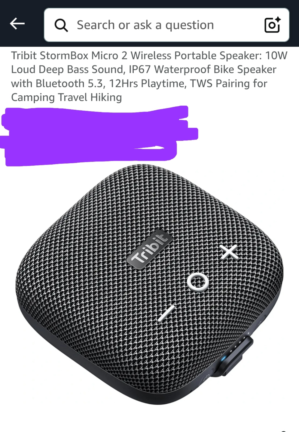 Tribit Stormbox Micro 2 Portable Wireless Speaker - Black - photo 2