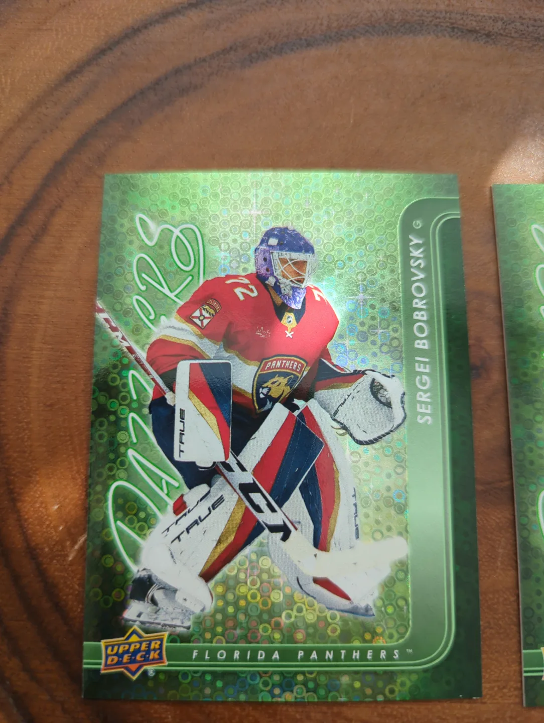 Green Dazzlers 24-25  UD Series One - Bobrovsky & Carlsson image indicator(2)