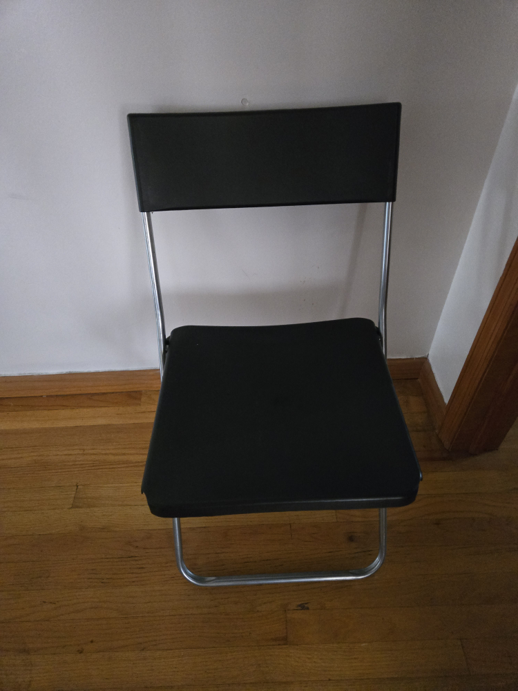 💚 Black Folding Chair with Silver Frame