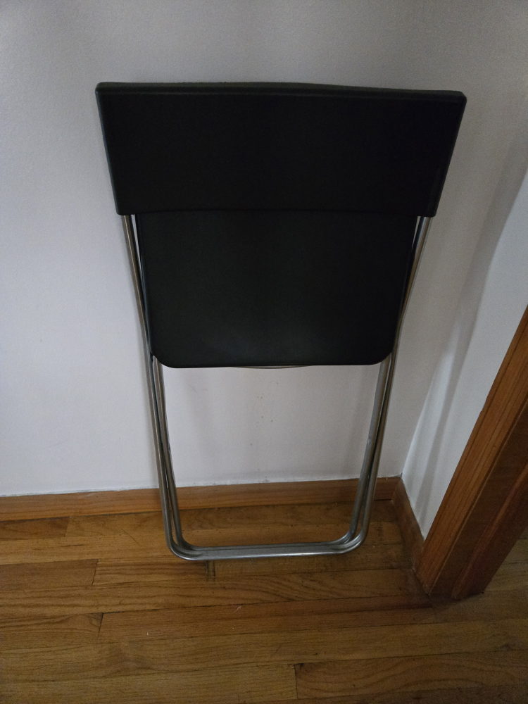 💚 Black Folding Chair with Silver Frame - photo 3
