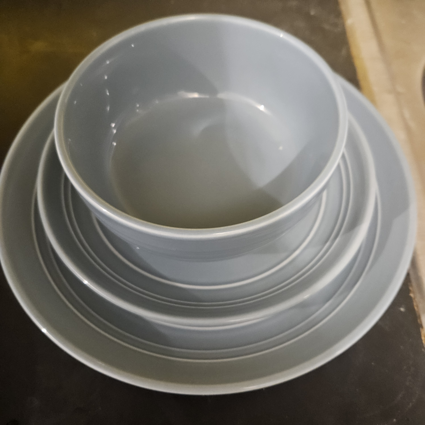 Threshold 12-Piece Stoneware Dinnerware Set, Blue - photo 3