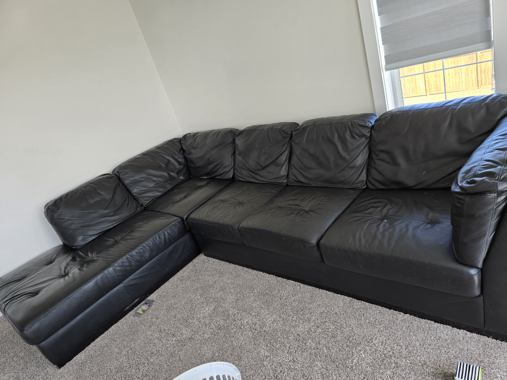 Black Leather Sectional Sofa