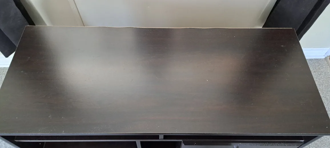 🖥 Dark brown tv & media console with two drawers image indicator(5)