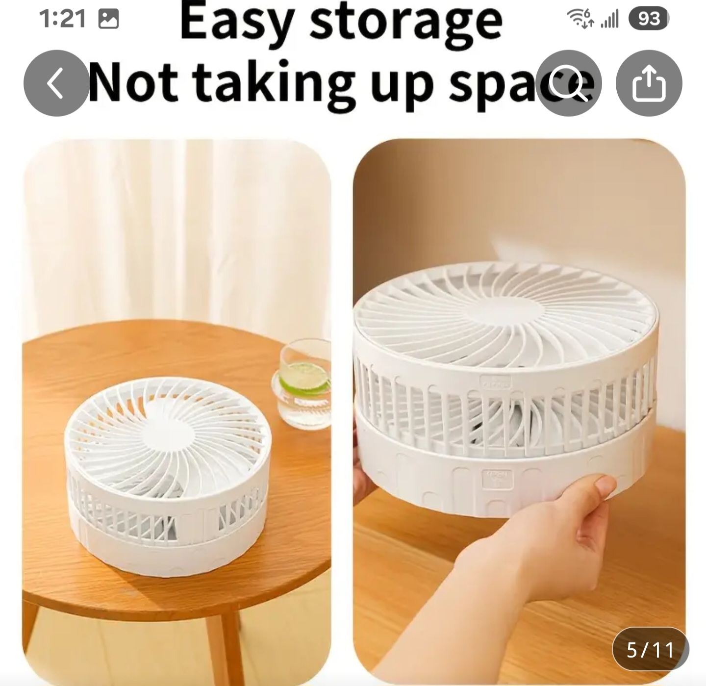 Foldable Portable Fast charging Fan with Stand - photo 4