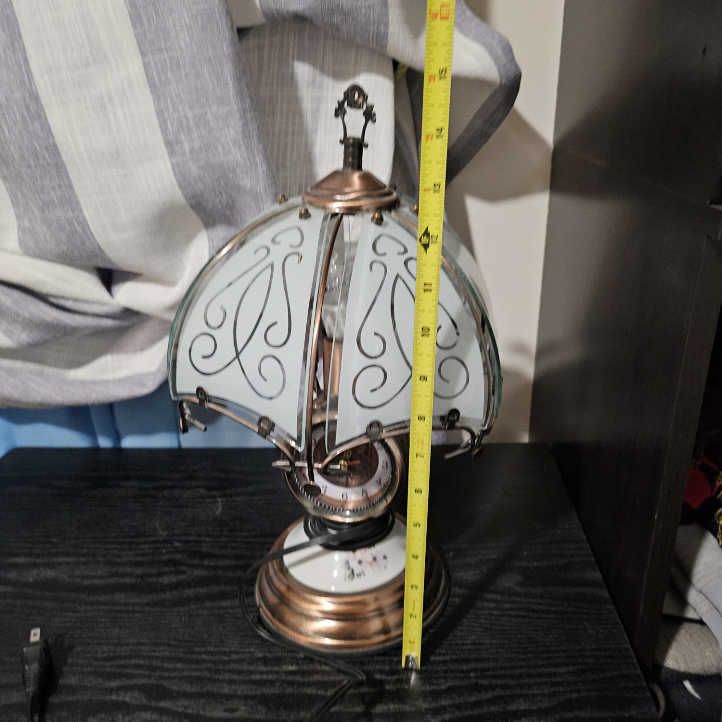 Antique-Style Table Lamp with Clock💚 - photo 2