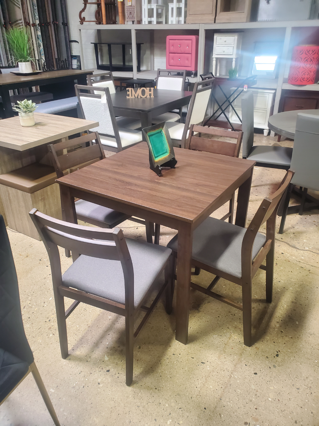 Square Dining Table Set with Four Chairs