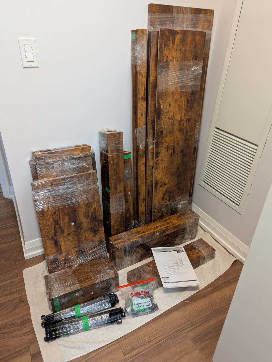 Unassembled Rustic Wood 6-Drawer Dressers (1 available) - photo 4