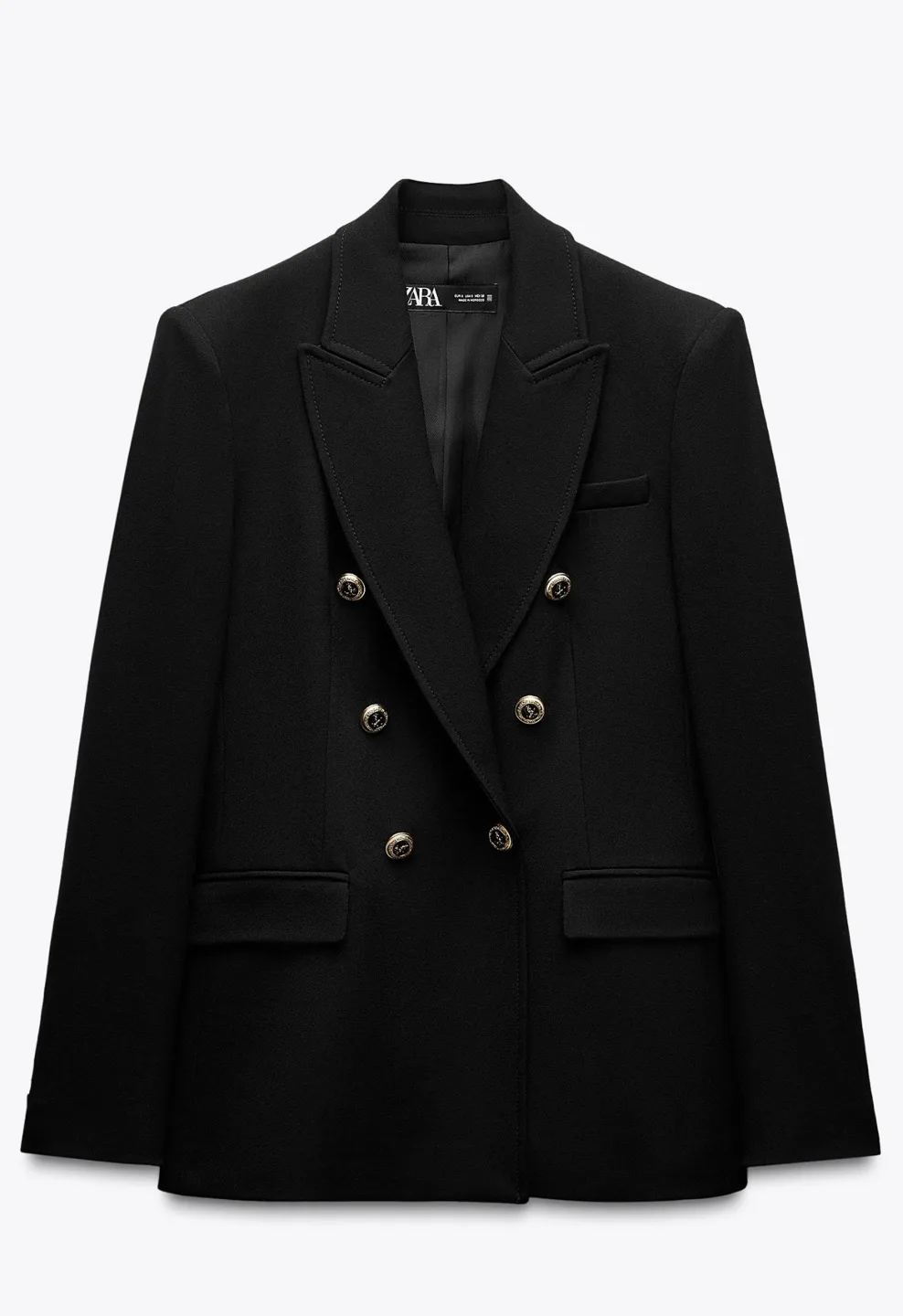 Zara Black Double Breasted Blazer image indicator(2)