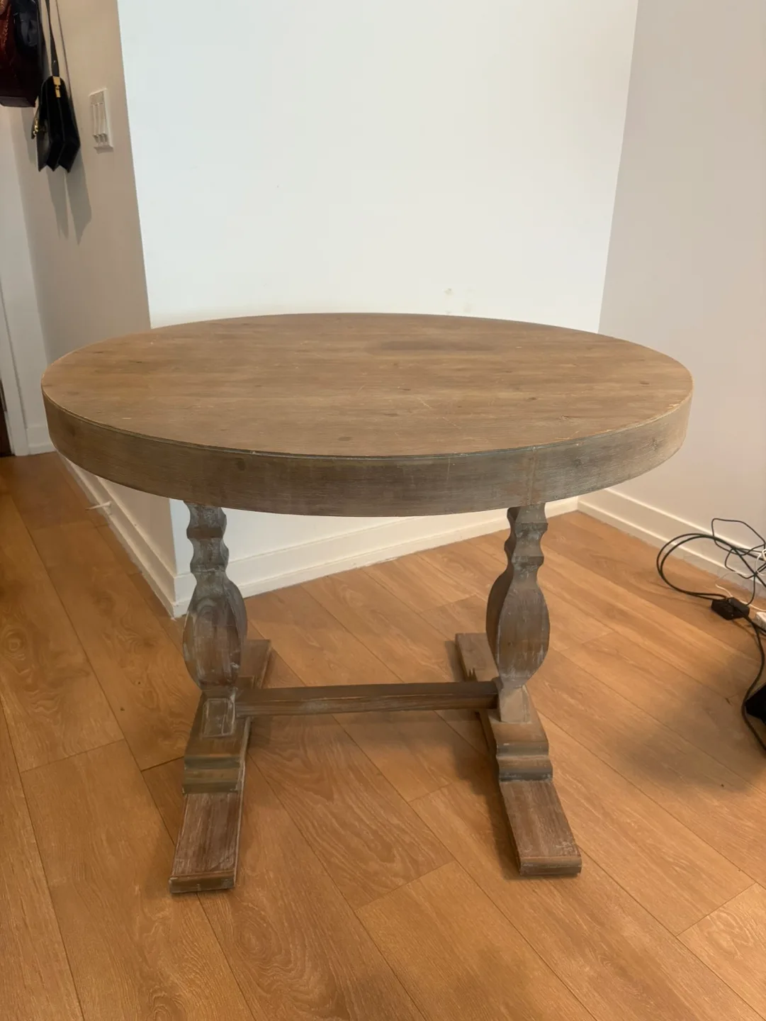 Oval Wood dining Table - perfect for 2! thumbnail