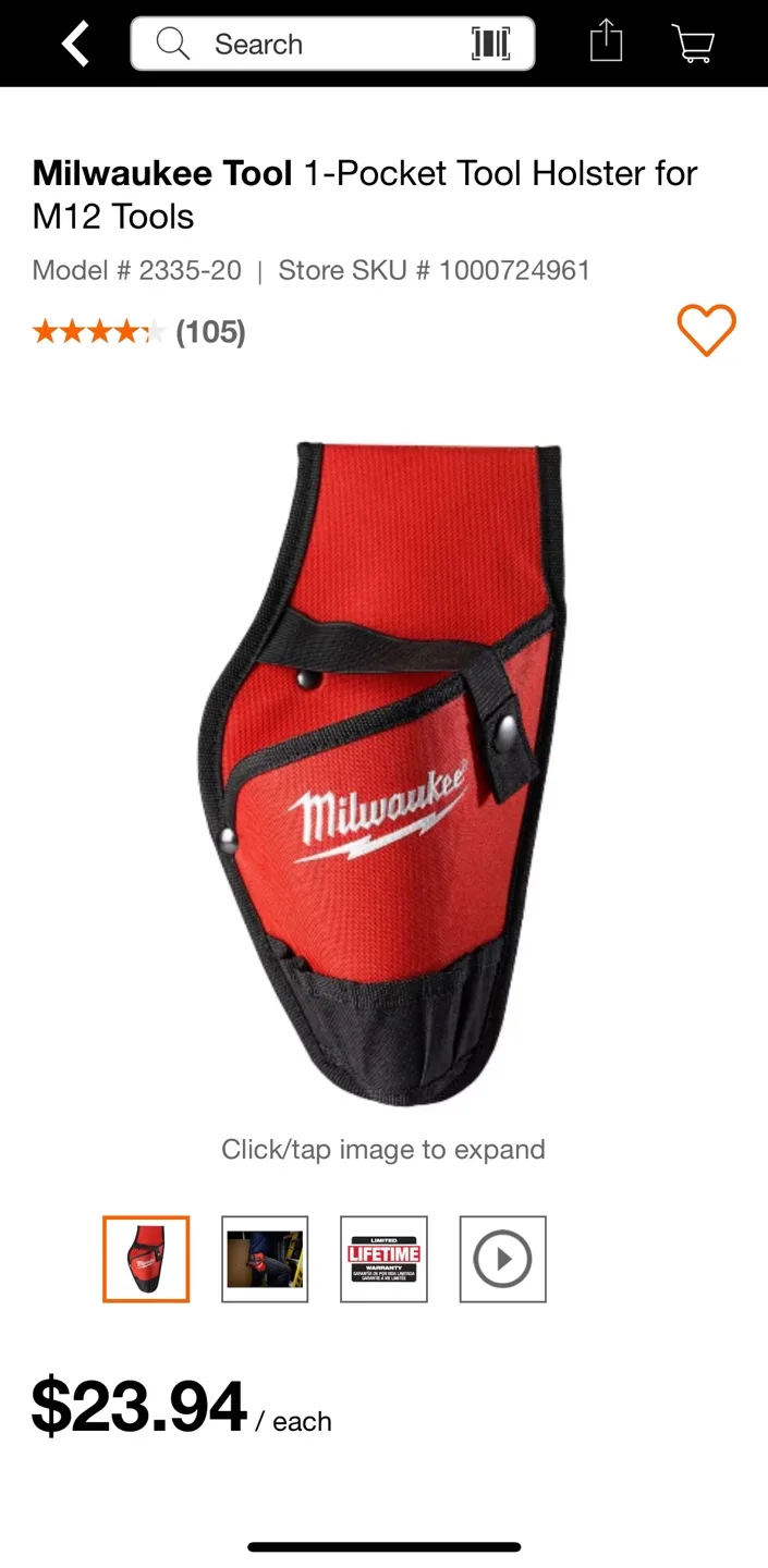Milwaukee M12 Tool Holster - Brand new thumbnail