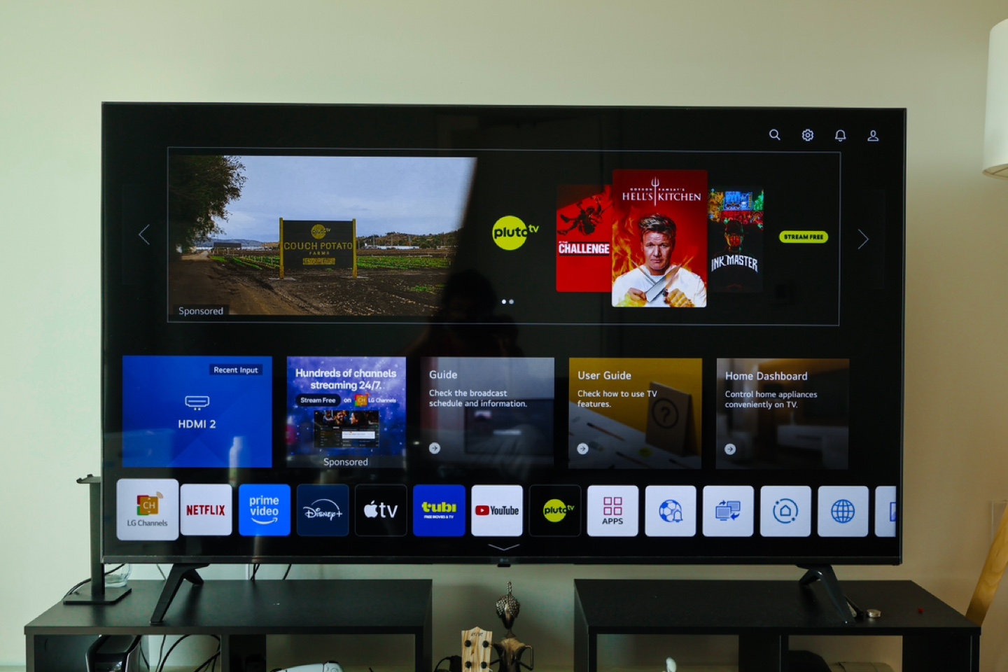 LG 65” Smart TV + Modular TV Table –$475 OBO