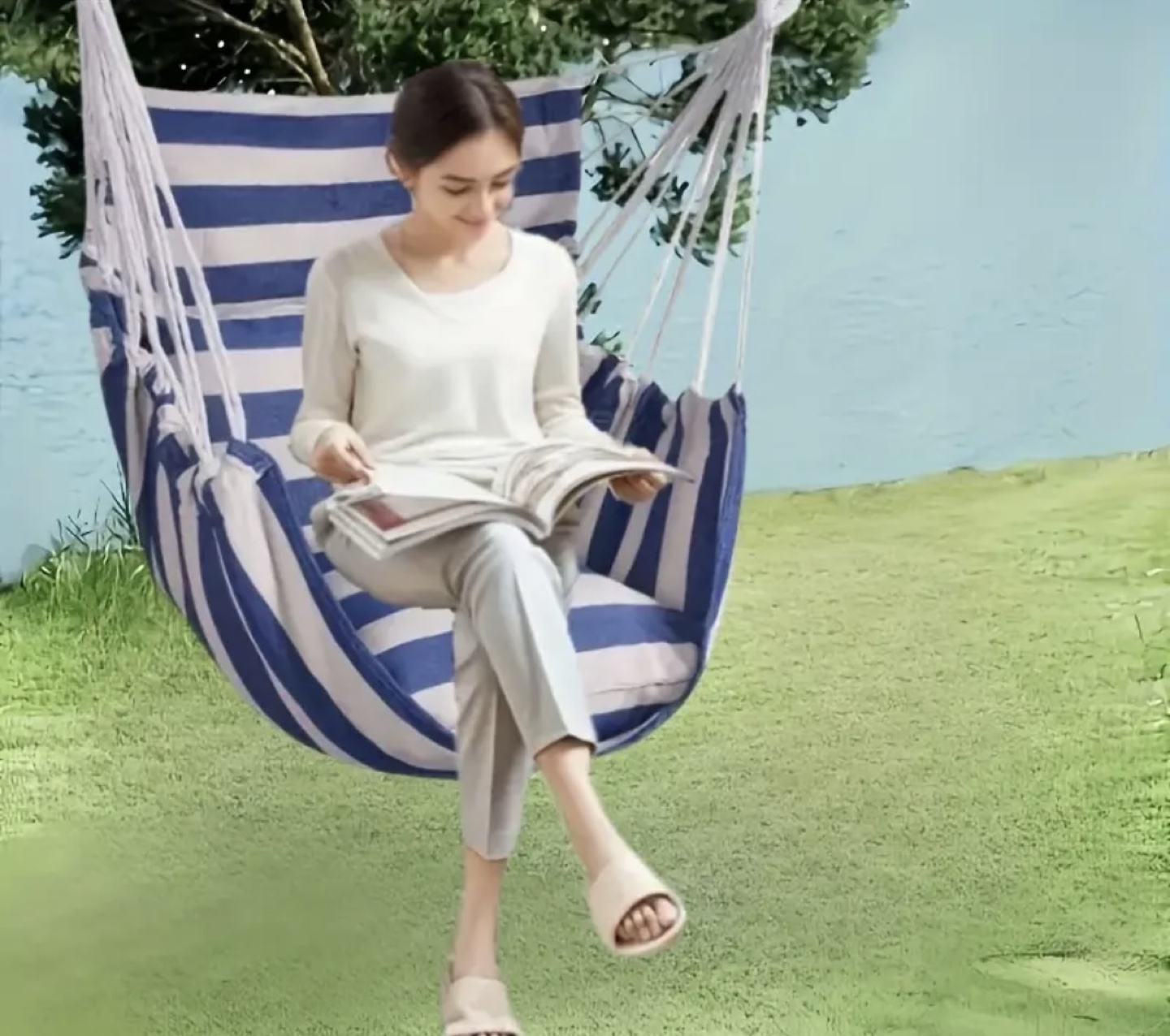 Striped Hanging Chair Swing - Hammock