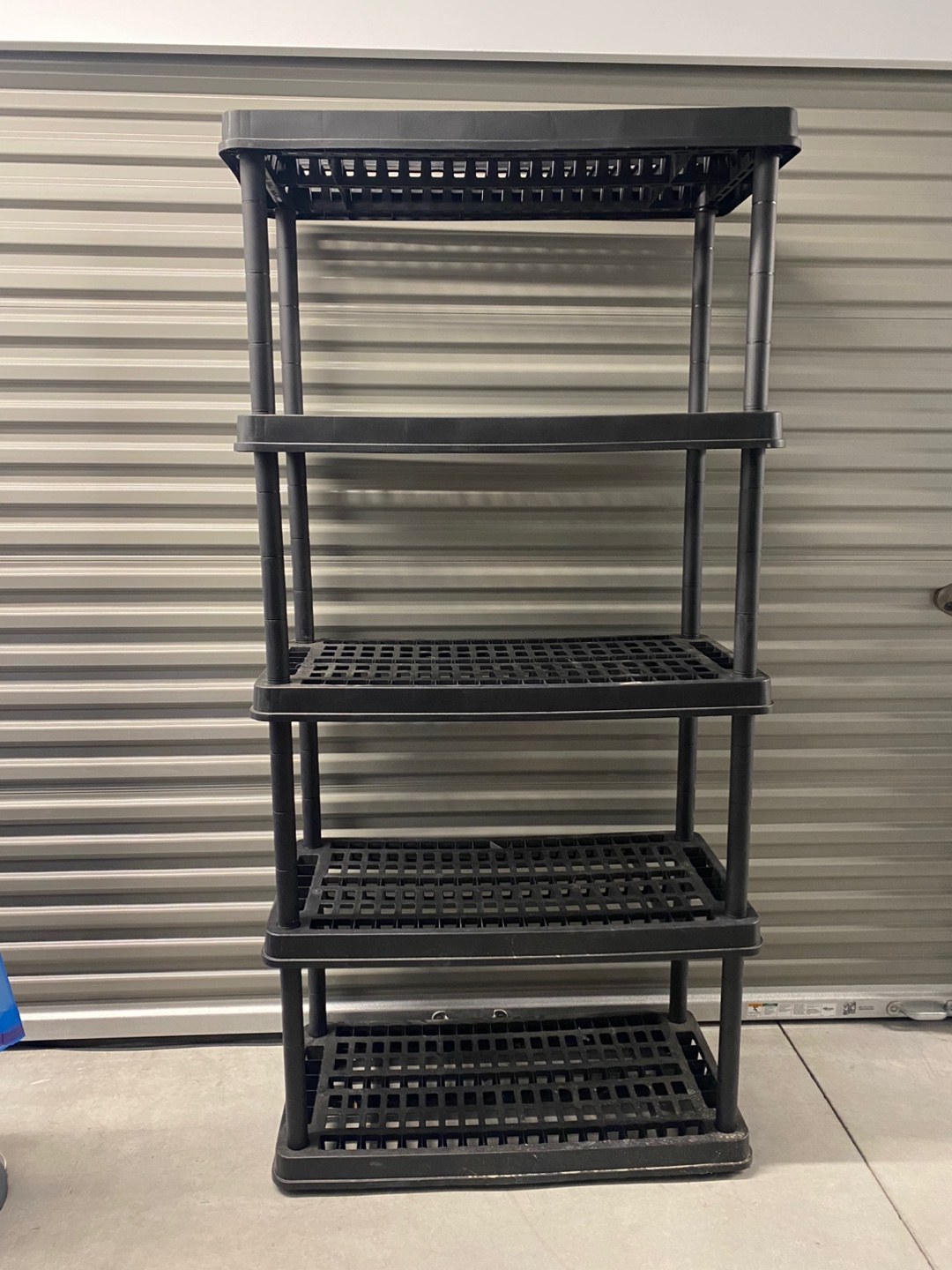 Black Plastic 5-Shelf Storage Rack - photo 2