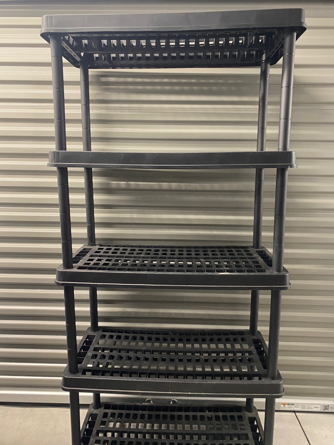 Black Plastic 5-Shelf Storage Rack