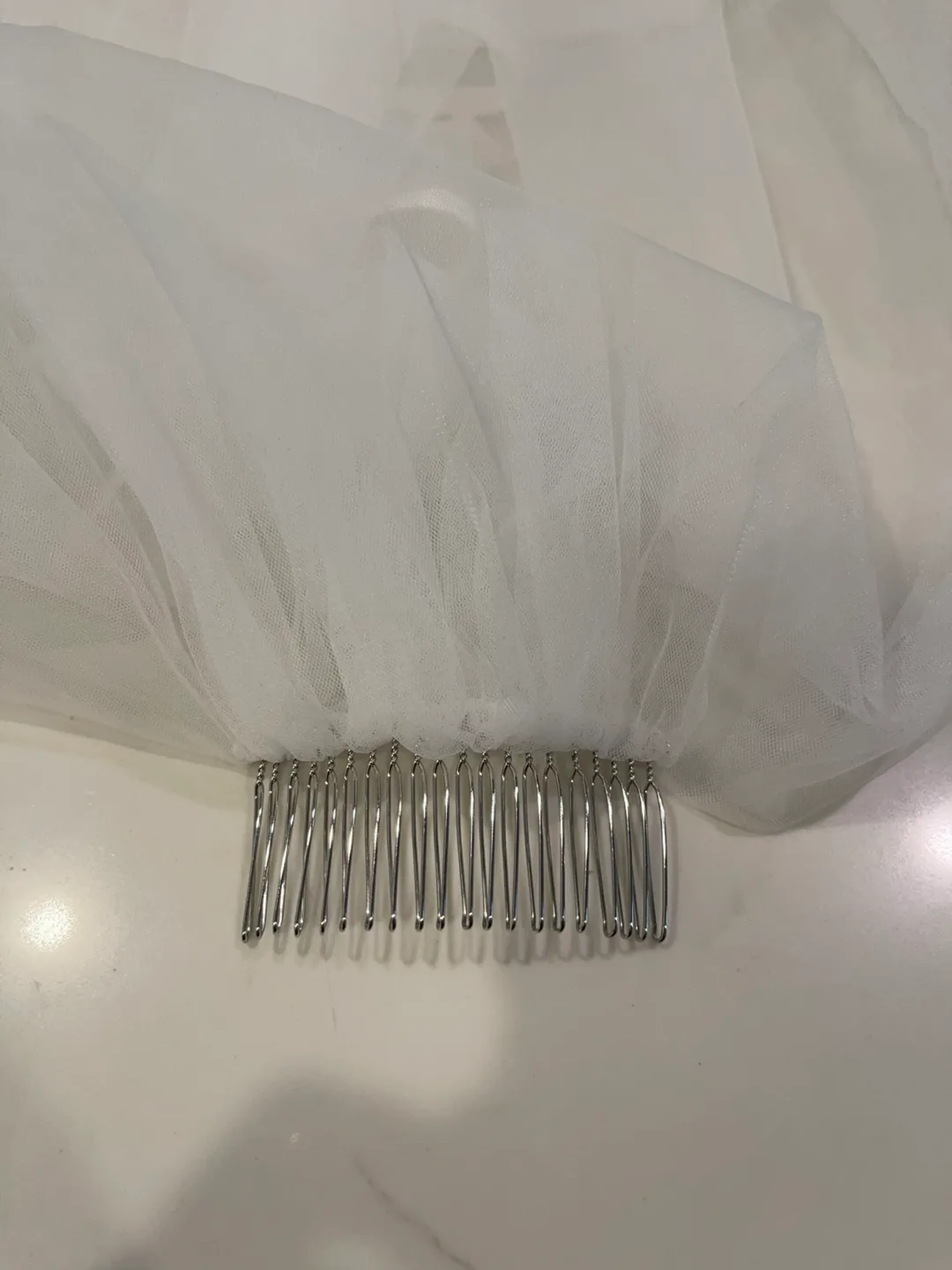 Bridal Veil with Comb - Elegant Two-Layer Tulle image indicator(5)