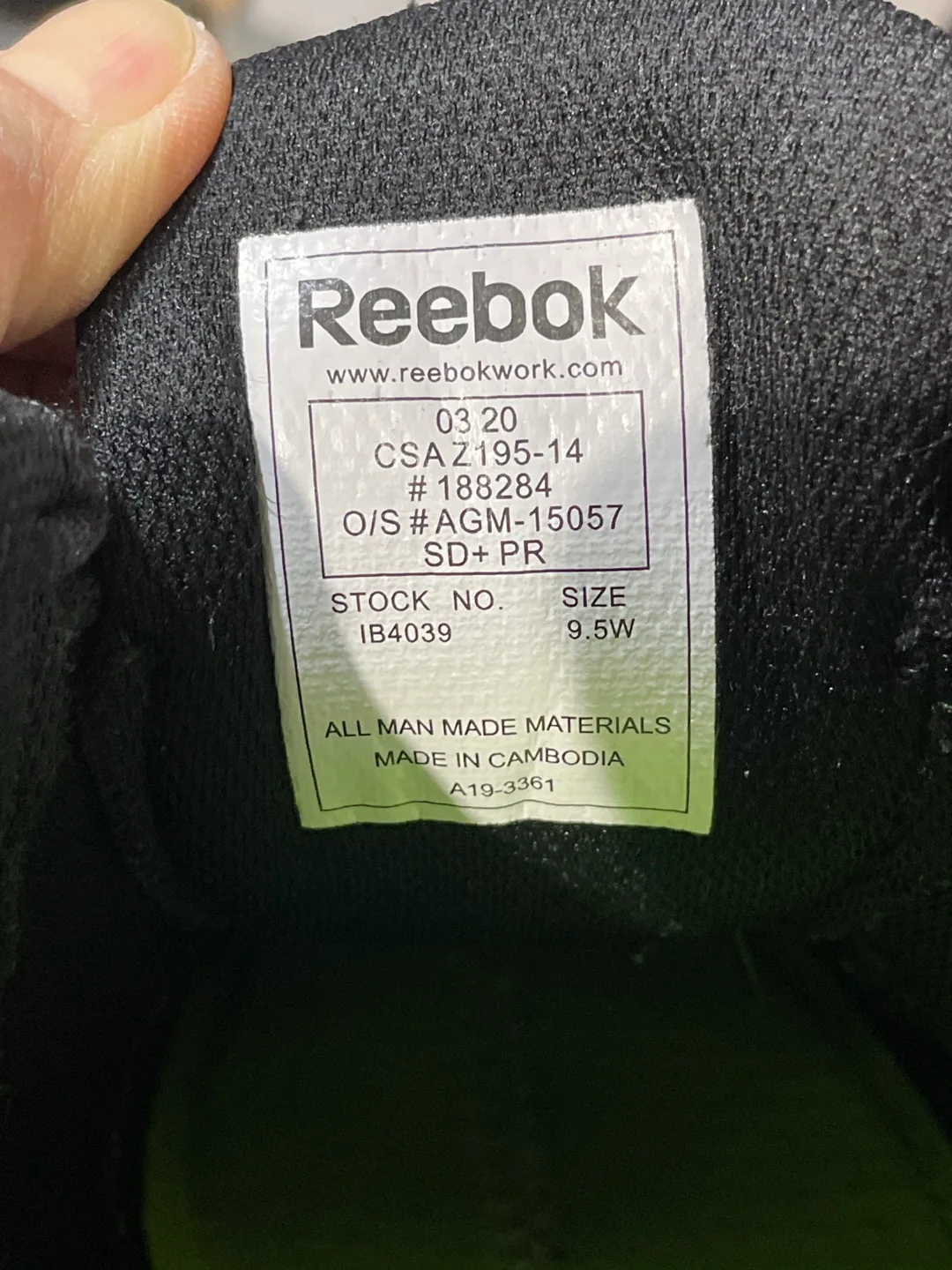 Reebok Men's Black Work Shoes, steel toe - Size 9.5W💚 image indicator(4)