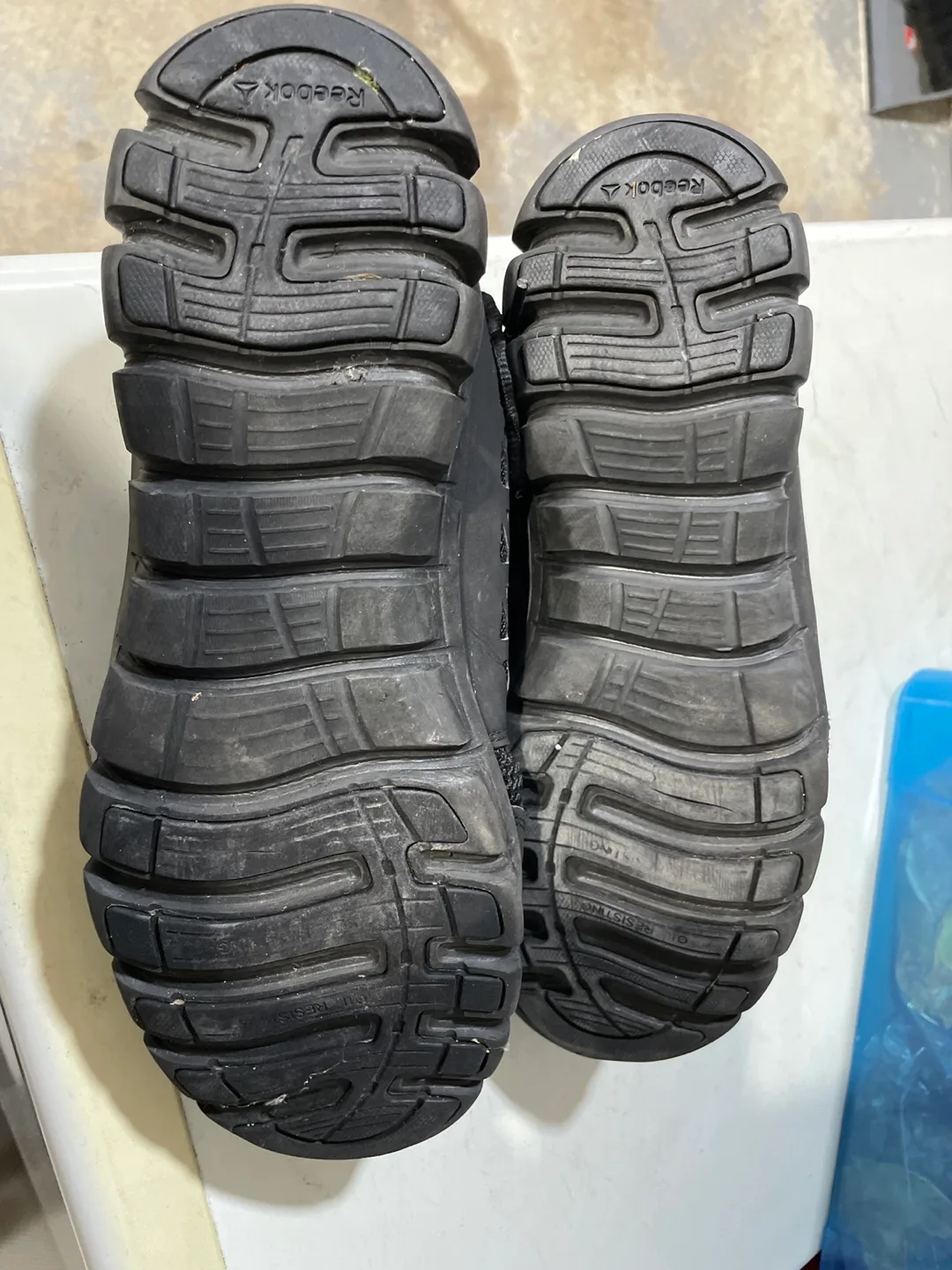 Reebok Men's Black Work Shoes, steel toe - Size 9.5W💚 image indicator(3)