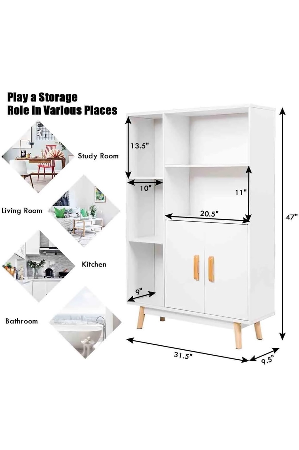 Modern Wooden Storage Cabinet/Bookshelf/Bookcase Organizer - photo 5