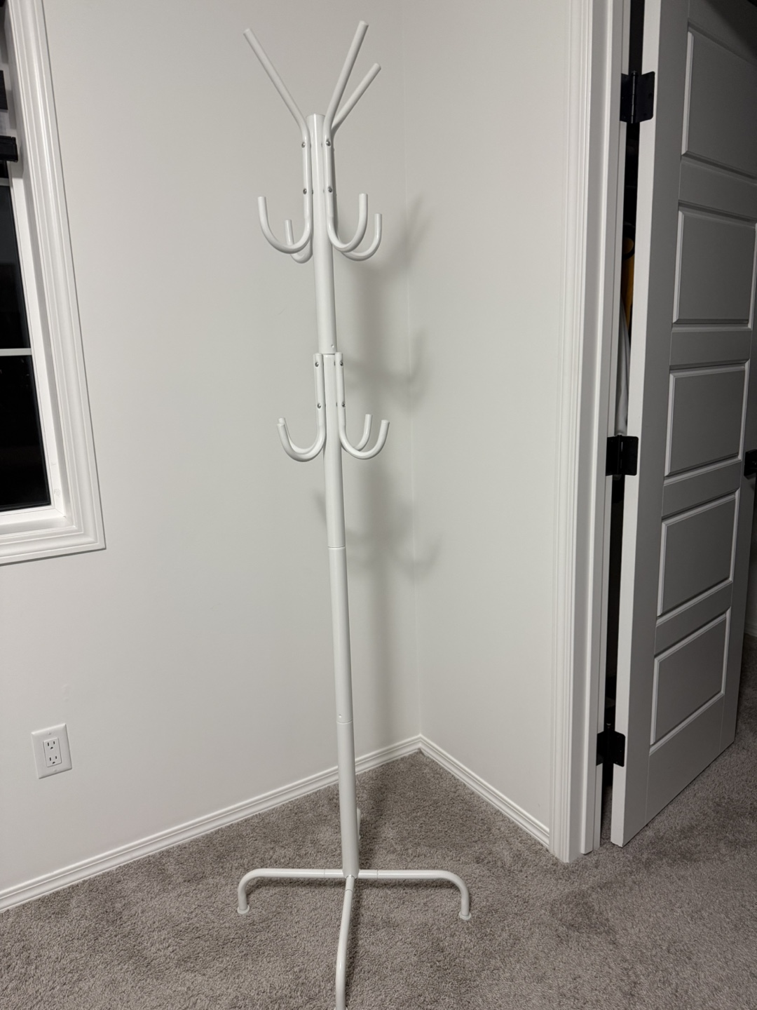 White Metal Coat Rack