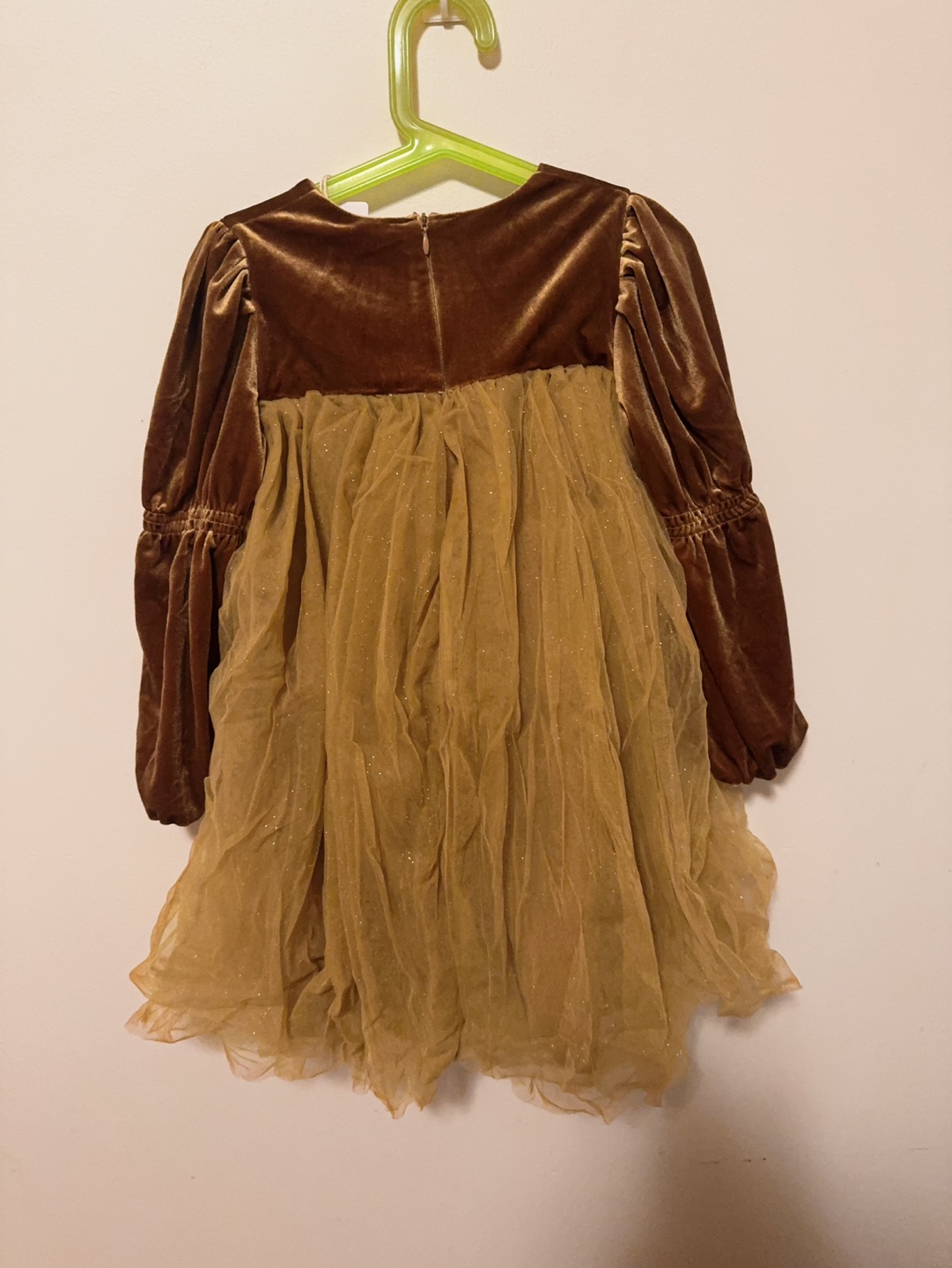 Brown Velvet and Tulle Dress, Size 3-4T - photo 2