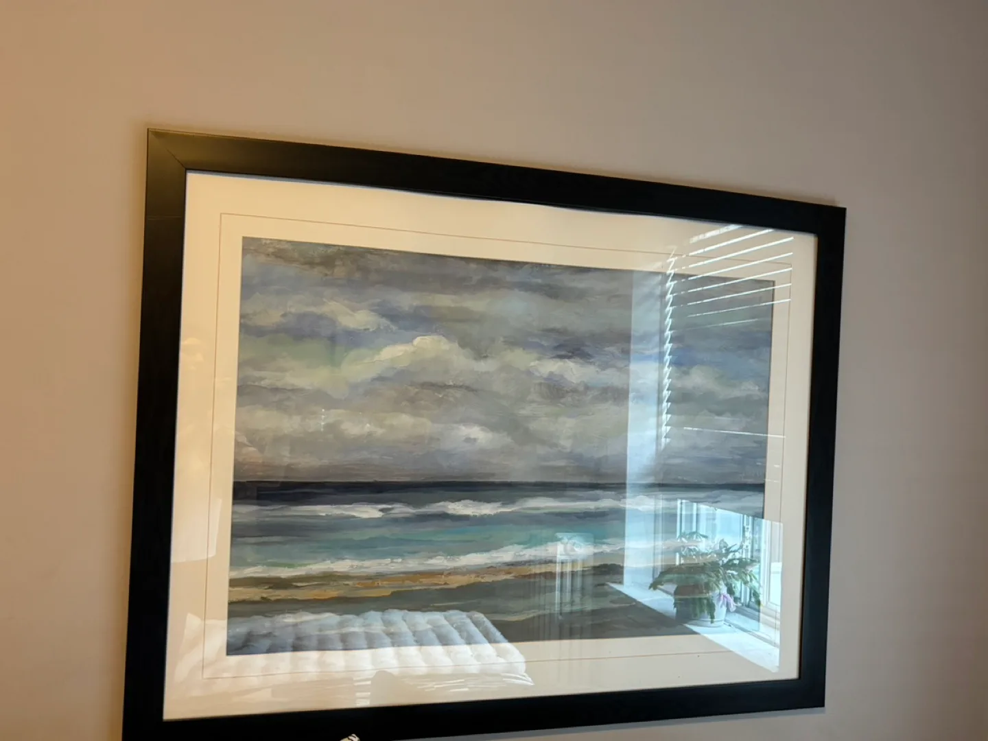 Large Framed Coastal Seascape Painting image indicator(3)