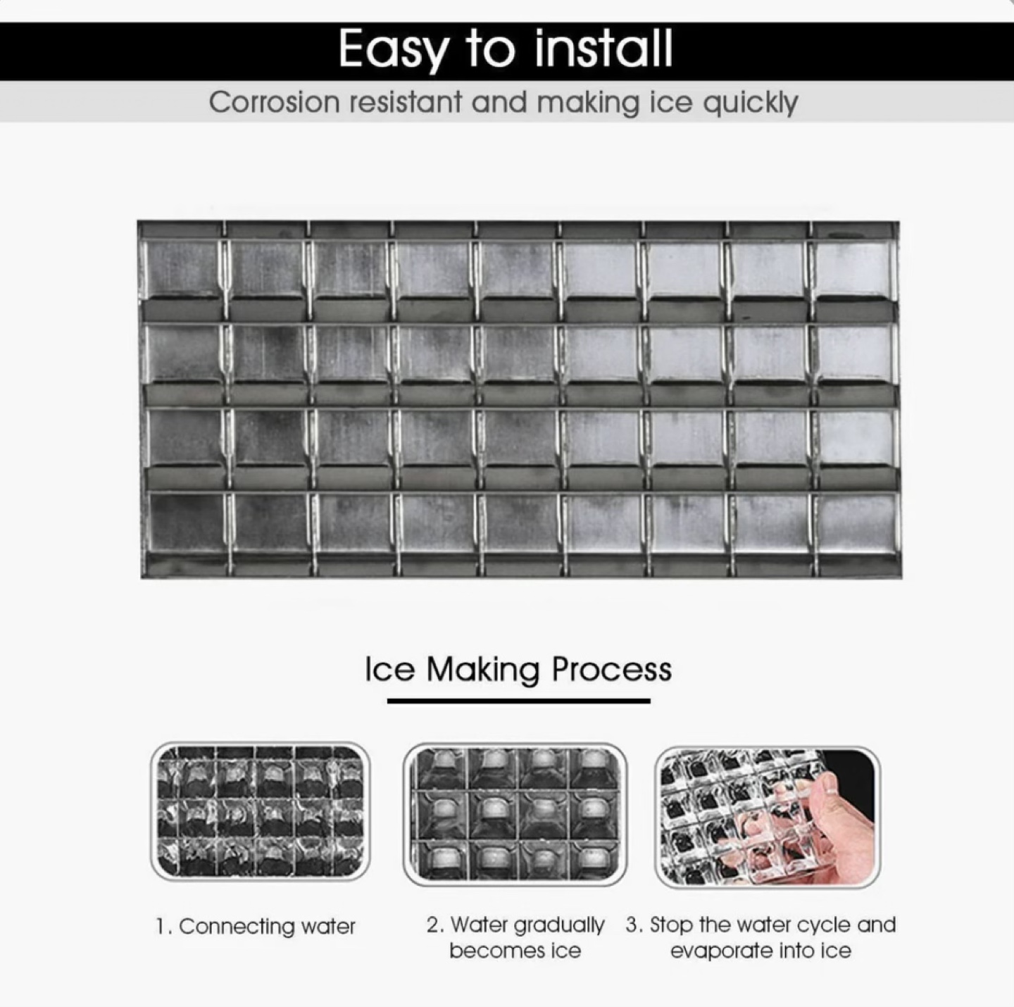Commercial Ice Maker Machine- 33lb Ice Storage, 110 Cubes/Cycle - photo 3