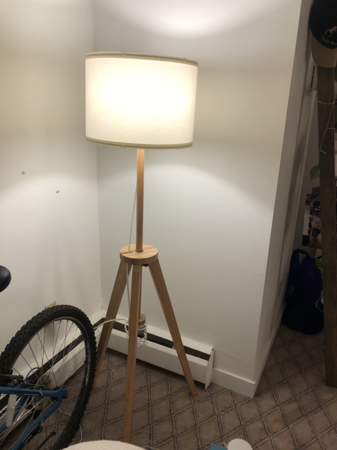 Tripod Floor Lamp with White Shade - photo 2