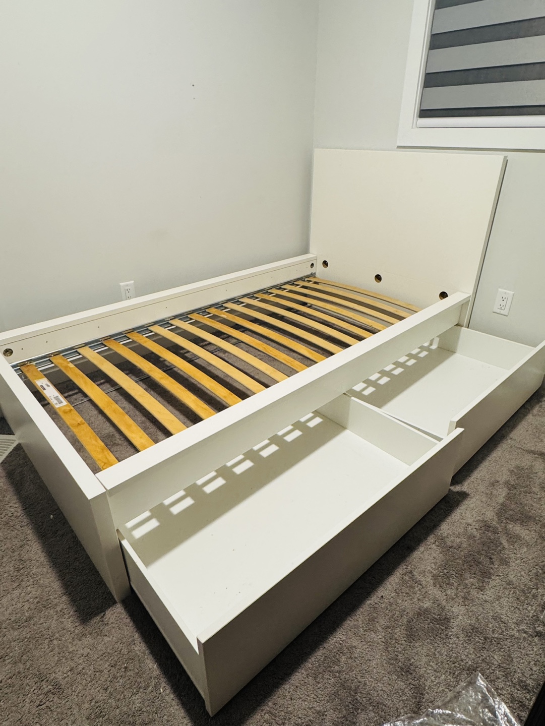 IKEA MALM White Twin Bed Frame with 2 Drawers - photo 3