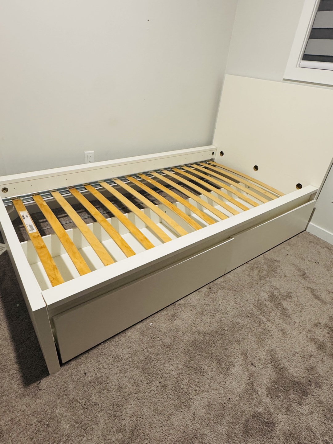 IKEA MALM White Twin Bed Frame with 2 Drawers - photo 2
