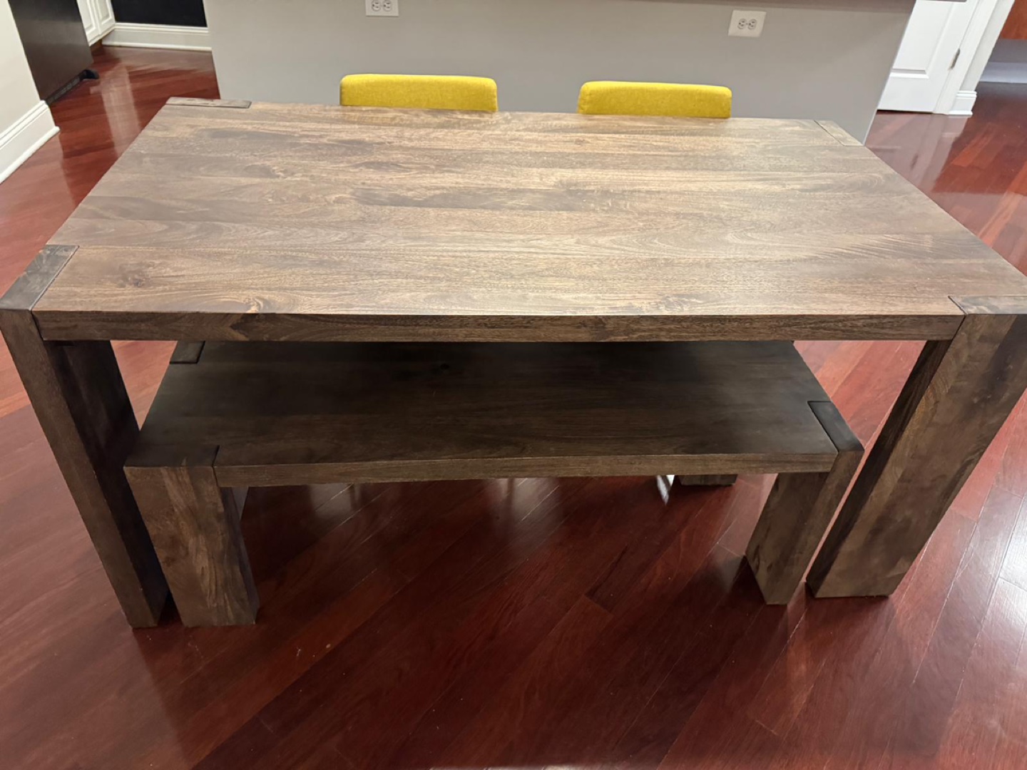 CB2 Mid-Century Modern Dining Table with Bench - photo 5
