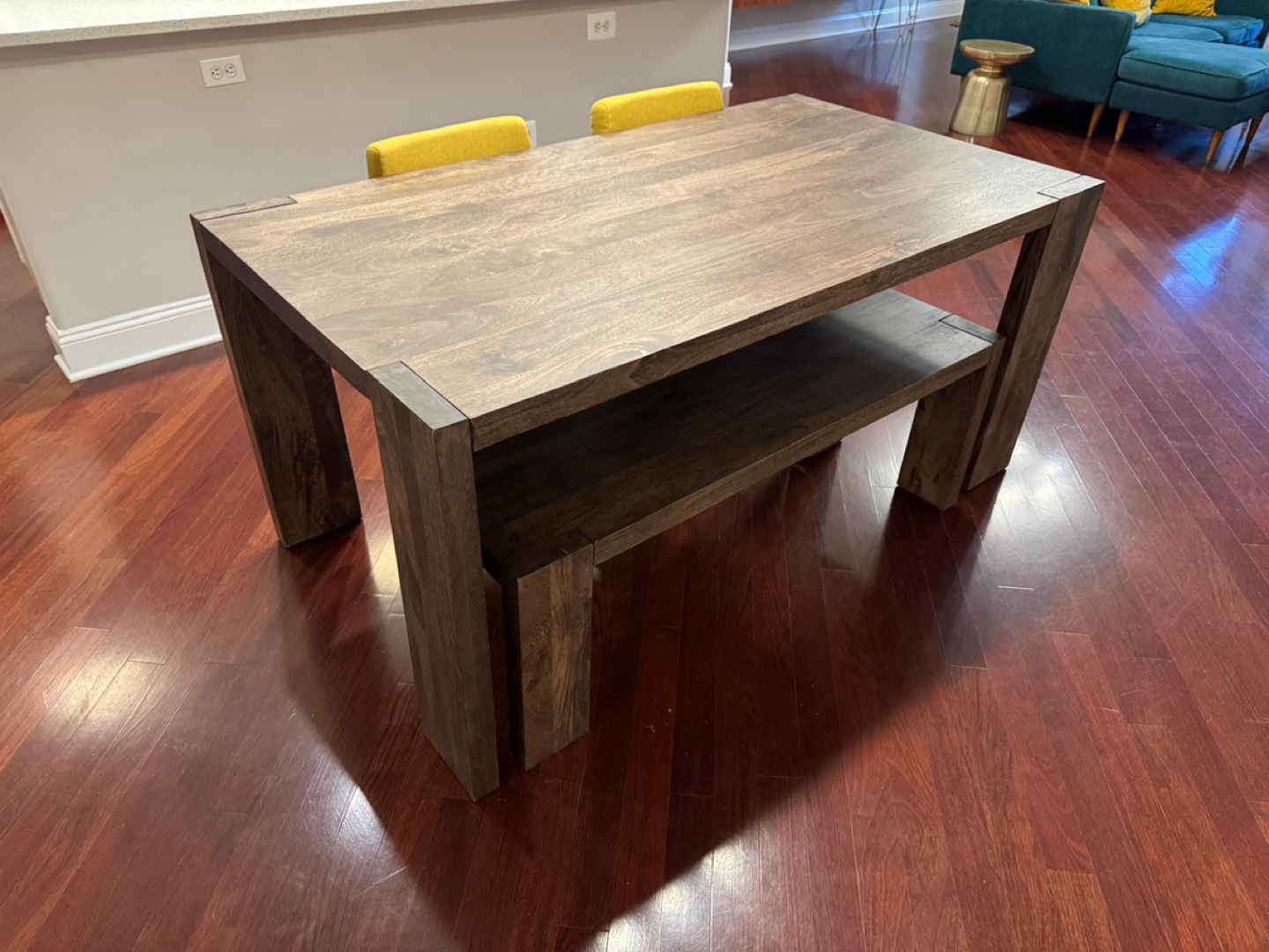 CB2 Mid-Century Modern Dining Table with Bench - photo 4