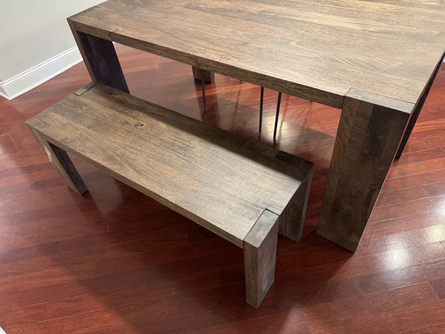 CB2 Mid-Century Modern Dining Table with Bench