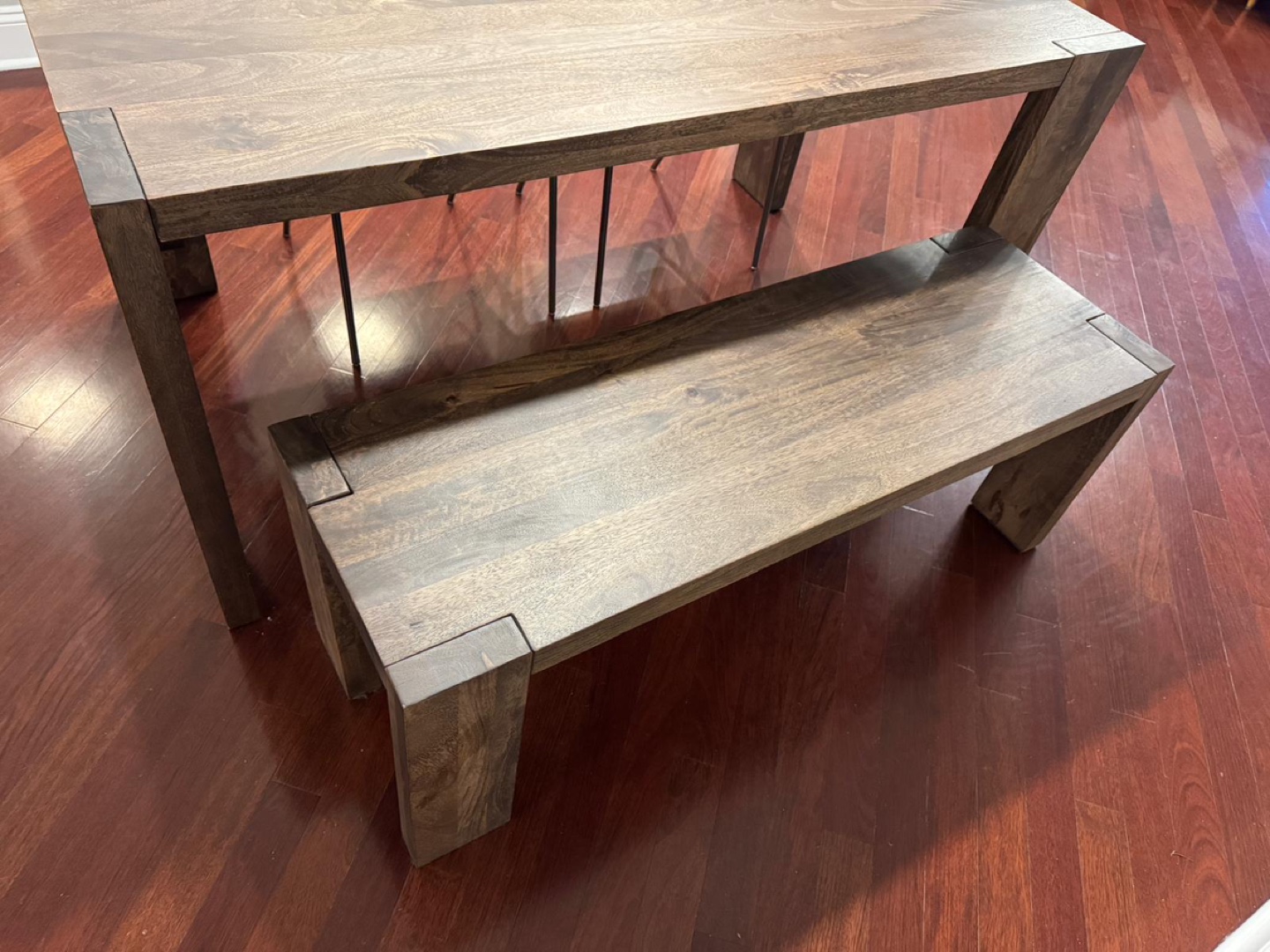 CB2 Mid-Century Modern Dining Table with Bench - photo 2