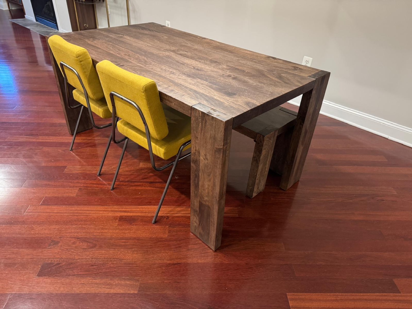 CB2 Mid-Century Modern Dining Table with Bench - photo 3