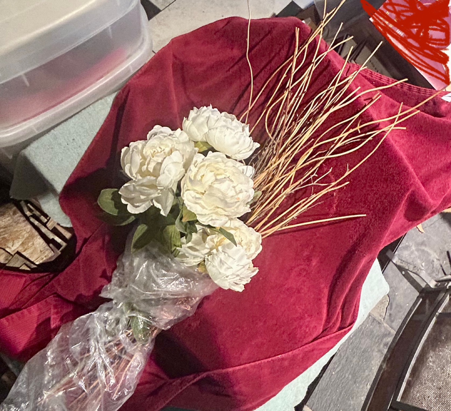 Artificial Peony Bouquet with Branches