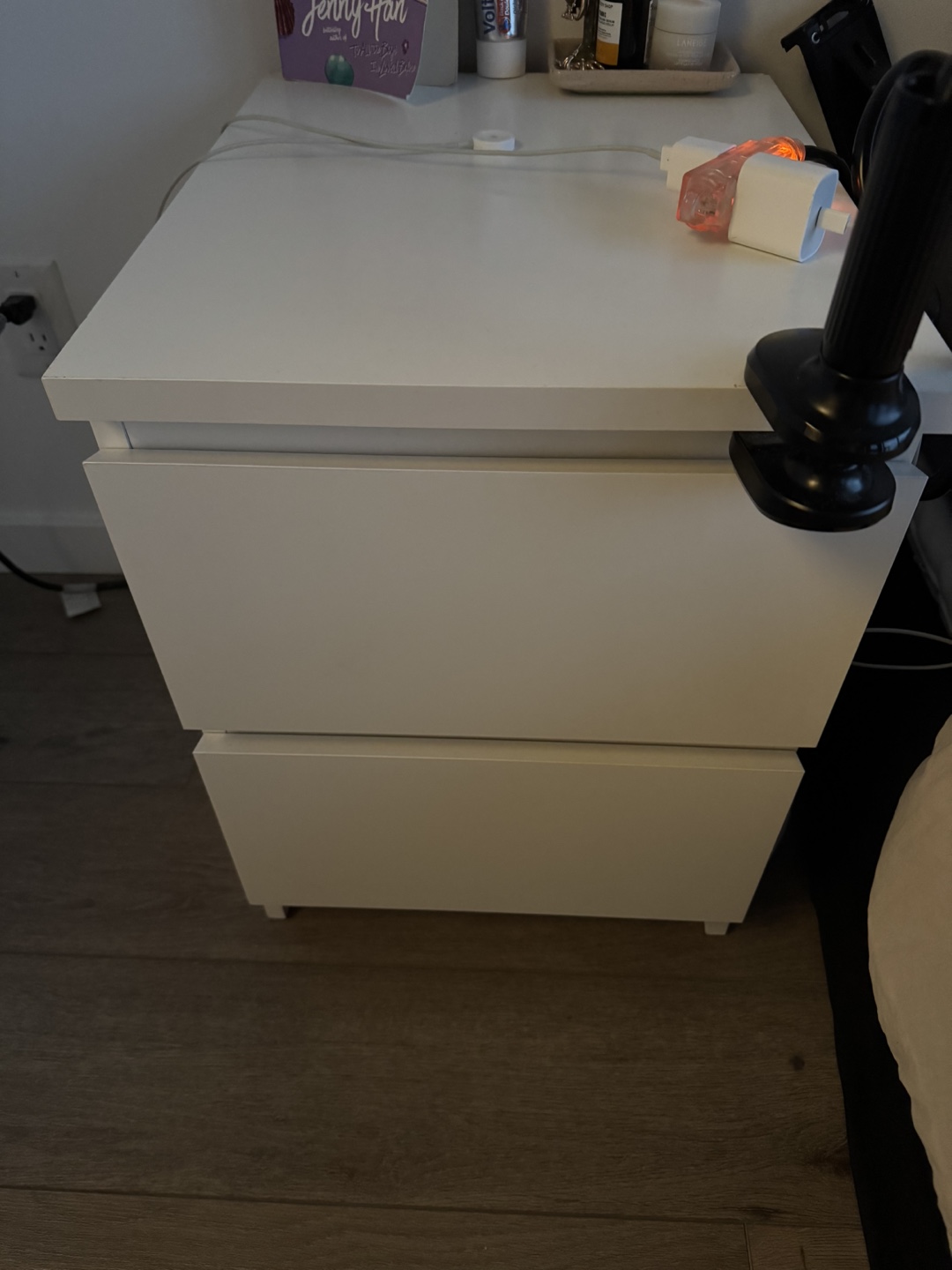 White Two-Drawer Nightstand